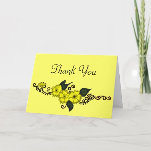 ヘナ花（黄色） サンキューカード (正面)
