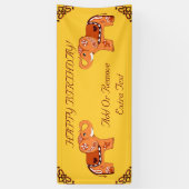 ヘナ象（オレンジ/赤） 横断幕 (縦)