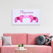 ヘナ象（ピンク/紫） キャンバスプリント (インサイチュ (リビング))