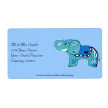 ヘナ象（青/淡青）