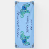 ヘナ象（青/淡青） 横断幕 (縦)