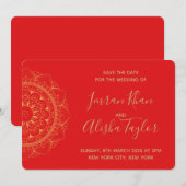 ヘナ　インディア　ウェディング　セーブ・ザ・デート　ハムサ セーブザデート (正面/裏面)