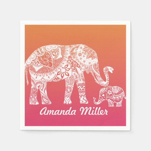 ヘナ・ゾウ スタンダードカクテルナプキン (正面)