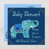 ヘナ・ゾウ（ベビーシャワー） 招待状 (正面/裏面)