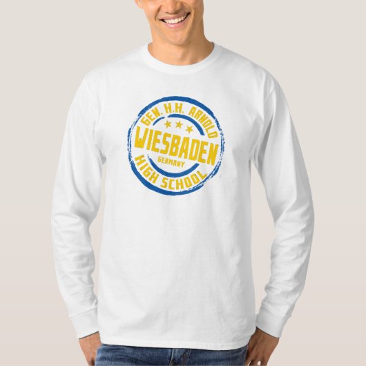 ヘネラル・H・H・アーノルド高校のブルーとゴールド Tシャツ (正面)