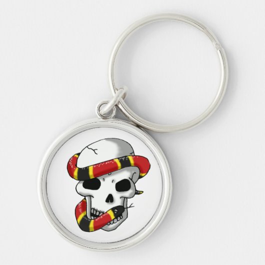 ヘビおよびスカル(珊瑚ヘビ)のkeychain キーホルダー (正面)
