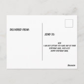 ヘビがケーキを締め付ける誕生日 ポストカード (裏面)