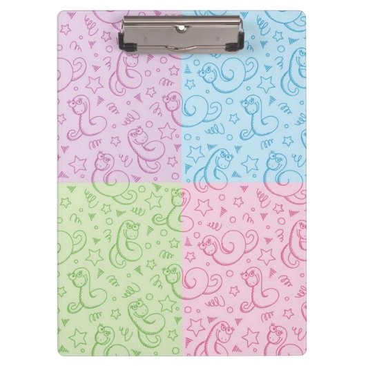 ヘビが付いているパターン クリップボード (正面)