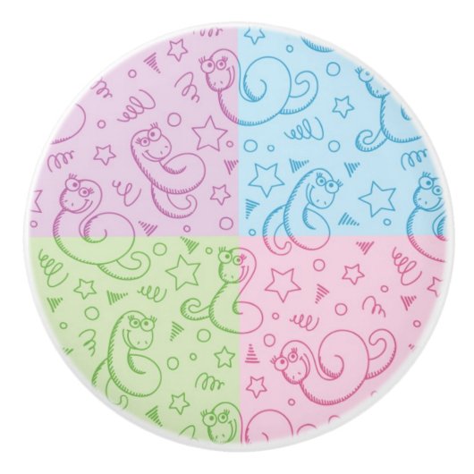 ヘビが付いているパターン セラミックノブ (正面)