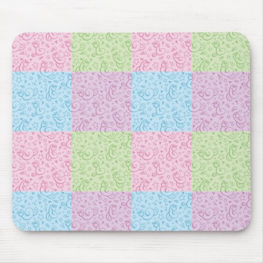 ヘビが付いているパターン マウスパッド (正面)