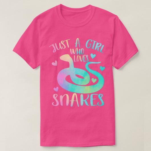 ヘビが大好きな女の子かわいいヘビ好き女の子 Tシャツ (デザイン正面)