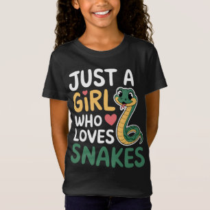 ヘビが大好きな少女 Tシャツ