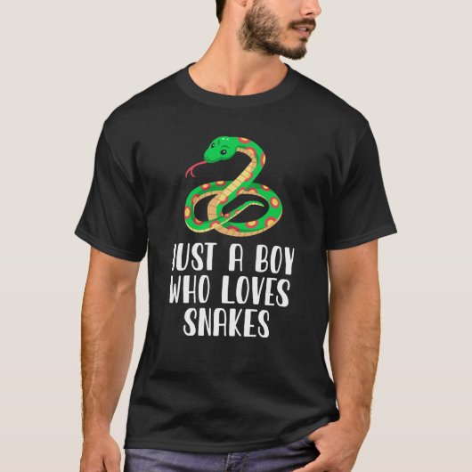 ヘビが大好きな少年 Tシャツ (正面)