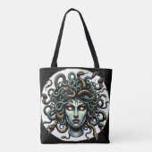 ヘビだらけの緑の眺めメドゥサ トートバッグ (裏面)