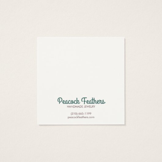 ヘビつる植物イヤリングネックレスジュエリー表示カード (裏面)