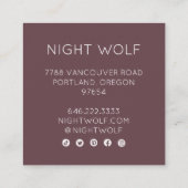 ヘビつる植物神秘的な魔法ボホカラフル スクエア名刺 (裏面)