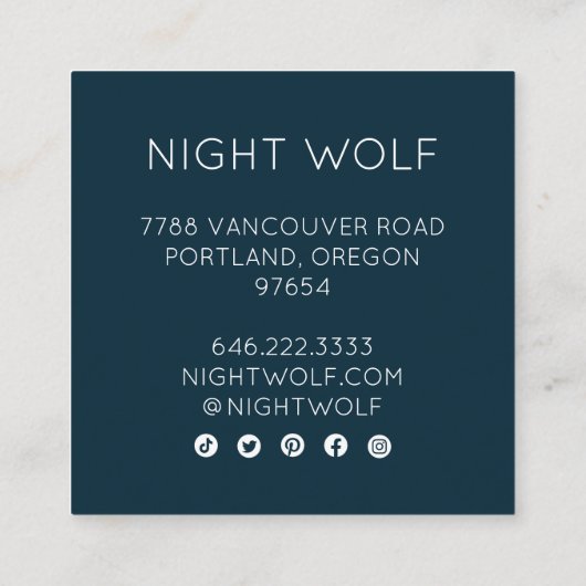 ヘビつる植物神秘的な魔法ボホカラフル スクエア名刺 (裏面)