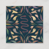 ヘビつる植物神秘的な魔法ボホカラフル スクエア名刺 (正面)