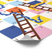 ヘビとはしごボードゲームの子供 ポスター (角)