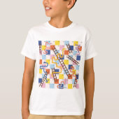 ヘビとはしごボードゲームの子供 Tシャツ (正面)