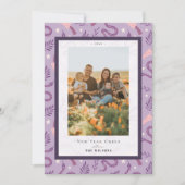 ヘビとキノコの紫2中国の写真新年 シーズンカード (正面)