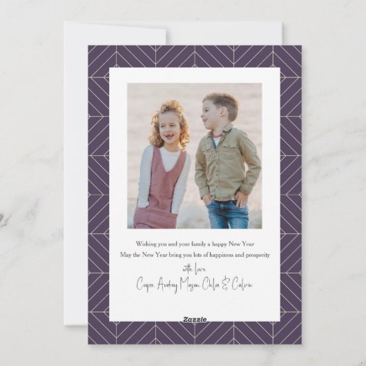 ヘビとキノコの紫2中国の写真新年 シーズンカード (裏面)