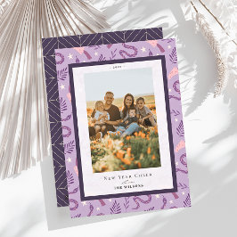 ヘビとキノコの紫2中国の写真新年 シーズンカード