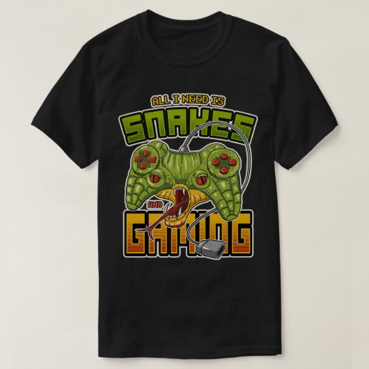 ヘビとゲーム・スネーク・ビデオ・ゲーム・レプ Tシャツ (デザイン正面)
