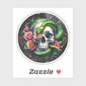 ヘビとスカルグリーンステッカー。 シール (シート)