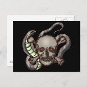 ヘビとスカルバイクもしくは自転車に乗る人Tシャツギフト ポストカード (正面/裏面)