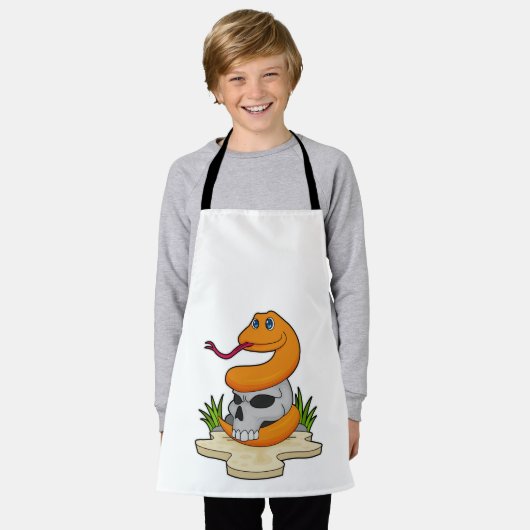 ヘビとスカル エプロン (着用した状態)