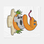 ヘビとスカル フリースブランケット (正面(横))