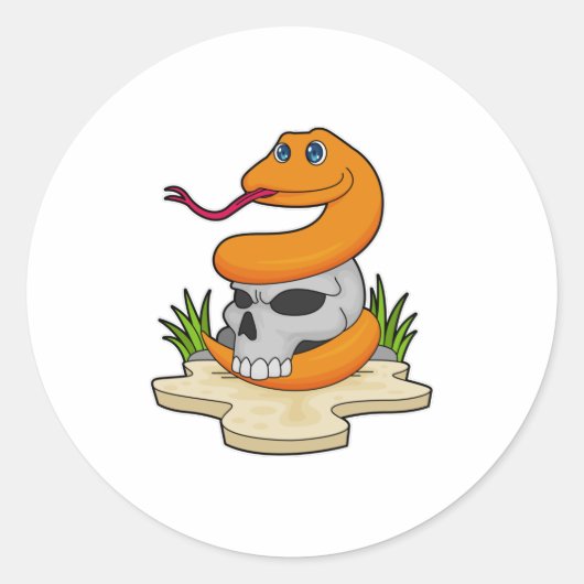 ヘビとスカル ラウンドシール (正面)