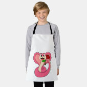 ヘビとバラ エプロン (着用した状態)