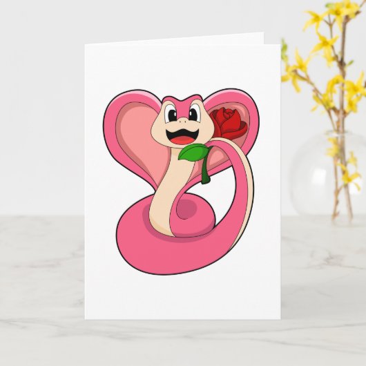 ヘビとバラ カード (黄色い花)