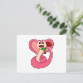 ヘビとバラ ポストカード (スタンド正面)