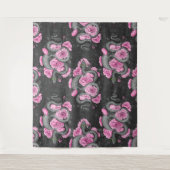 ヘビとピンクのバラ タペストリー (正面)