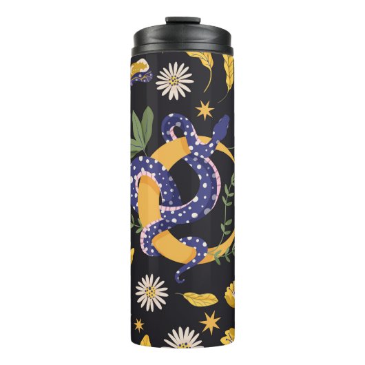 ヘビとフローラ妖精プリント タンブラー (正面)
