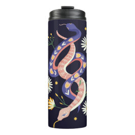 ヘビとフローラ妖精プリント タンブラー