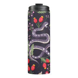 ヘビとフローラ妖精プリント タンブラー