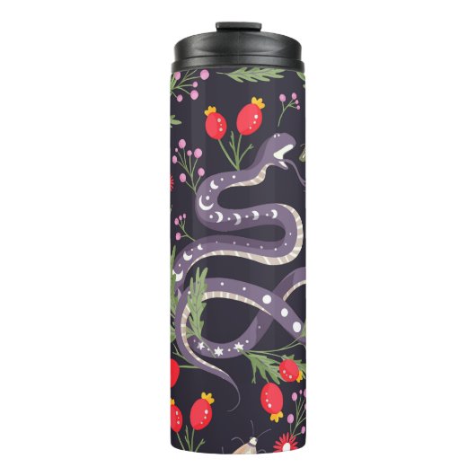 ヘビとフローラ妖精プリント タンブラー (正面)