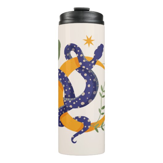 ヘビとフローラ妖精プリント タンブラー (正面)