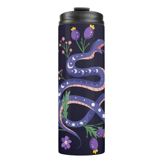 ヘビとフローラ妖精プリント タンブラー (正面)
