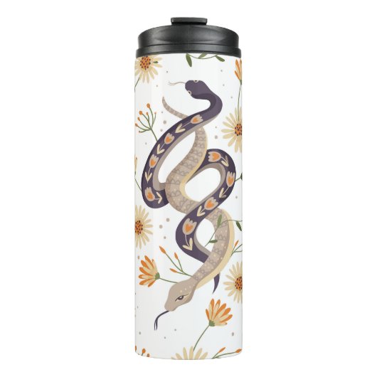 ヘビとフローラ妖精プリント タンブラー (正面)