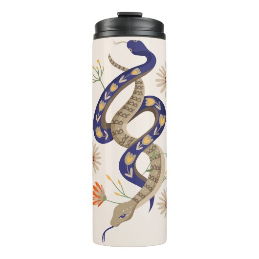ヘビとフローラ妖精プリント タンブラー (正面)