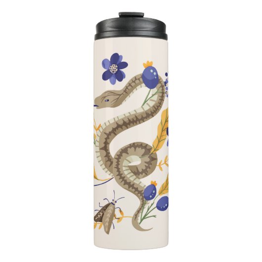 ヘビとフローラ妖精プリント タンブラー (正面)