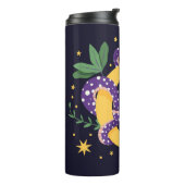 ヘビとフローラ妖精プリント タンブラー (回転左)