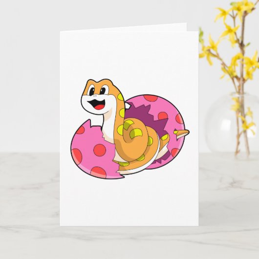 ヘビと卵 カード (黄色い花)