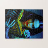 ヘビと呪文の本を持つダークウィッチ ジグソーパズル (横)