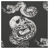 ヘビと壊れた人間のスカル ファブリック (クローズアップ)